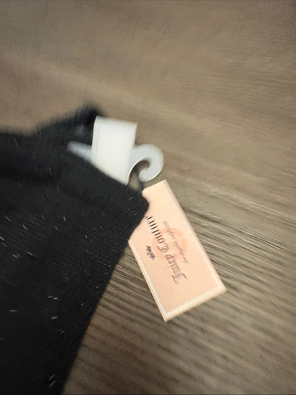 Juicy Couture Black Knit Gloves with Rhinestone Accent